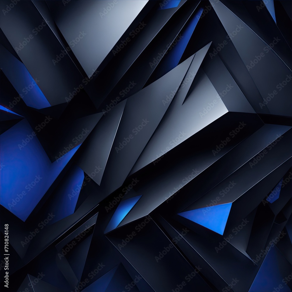 Black and deep Blue abstract modern Geometric shapes background Black and deep Blue abstract modern Geometric shapes background