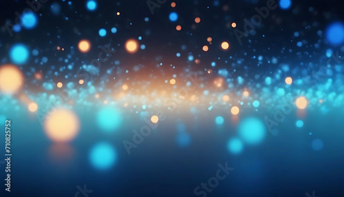 Blue glow particles abstract bokeh background. festive shining background with beautiful bokeh.