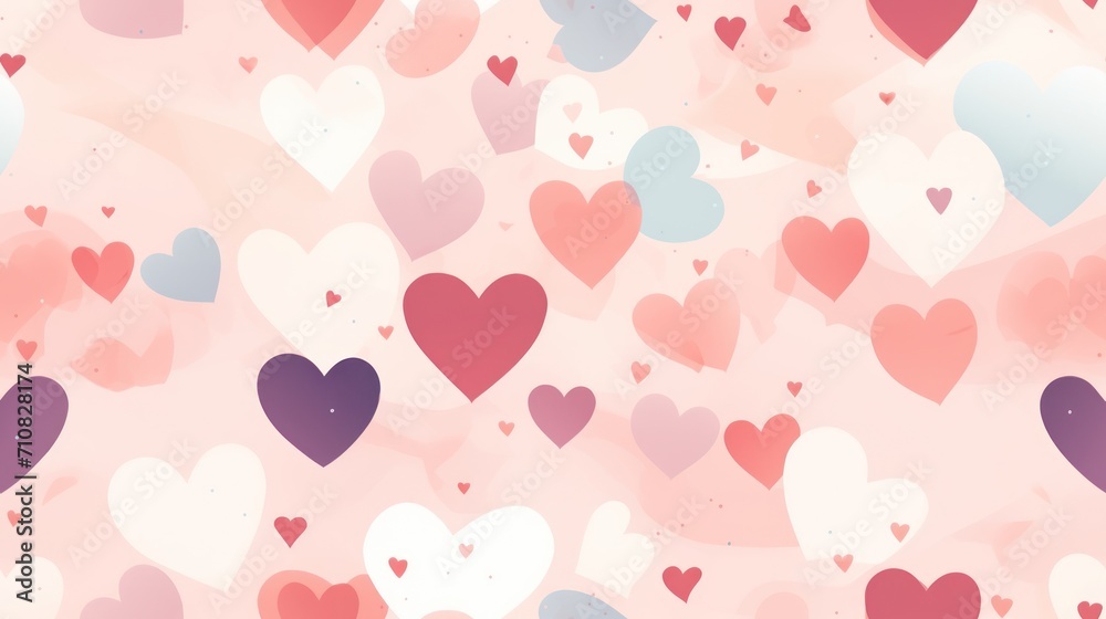  a lot of hearts that are on a pink and blue background with a lot of hearts in the middle of the frame.