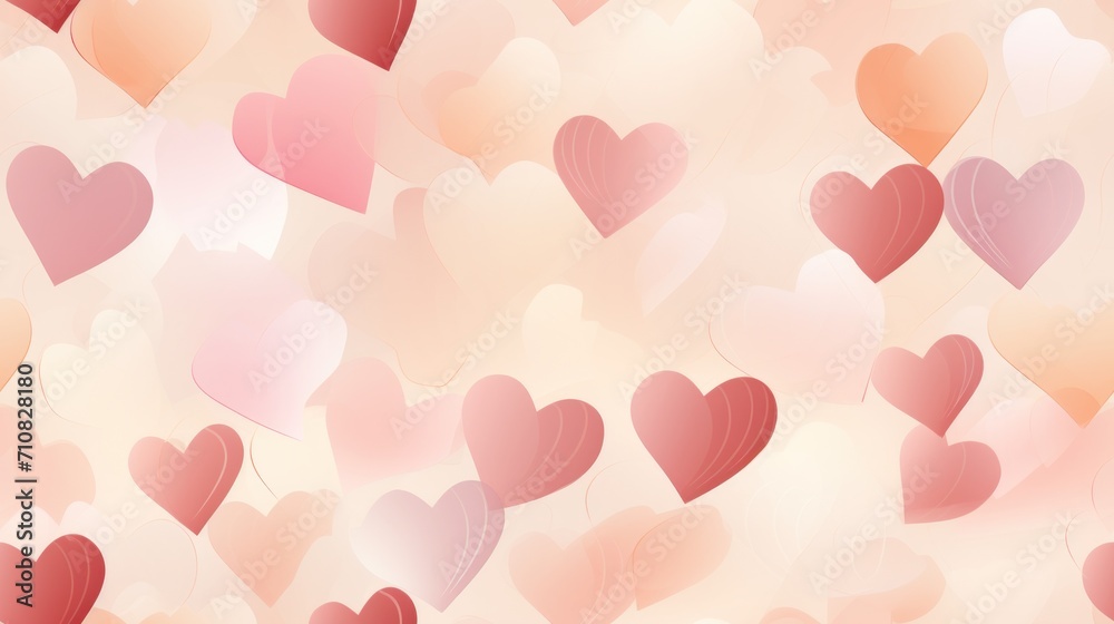 a lot of hearts floating in the air on a pink and beige background with a light pink and light red color scheme.
