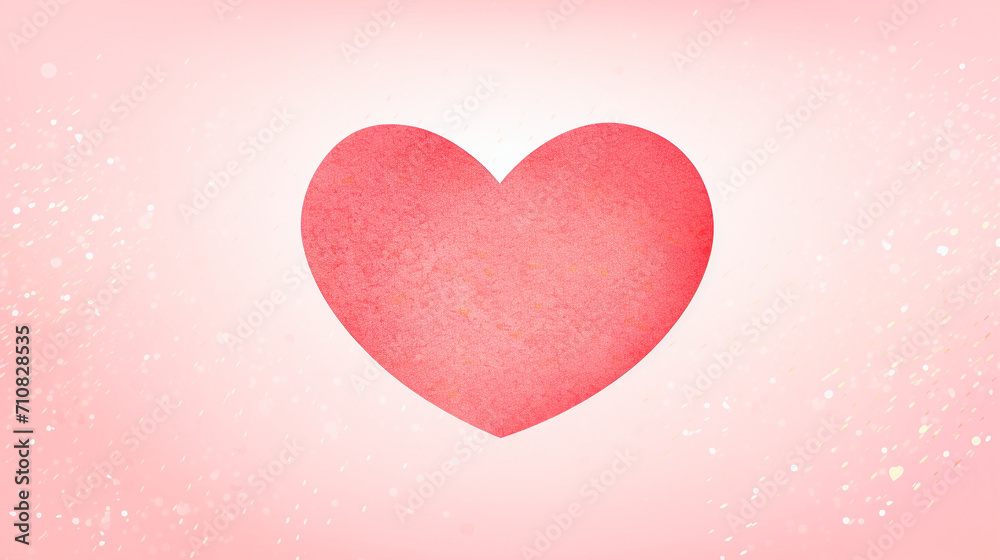 Red Heart with Pink Glitter Texture, Vibrant red heart set against pink glittery texture creating glamorous and sparkling, Valentine Day background Ideal for luxury brand promotions, AI Generated