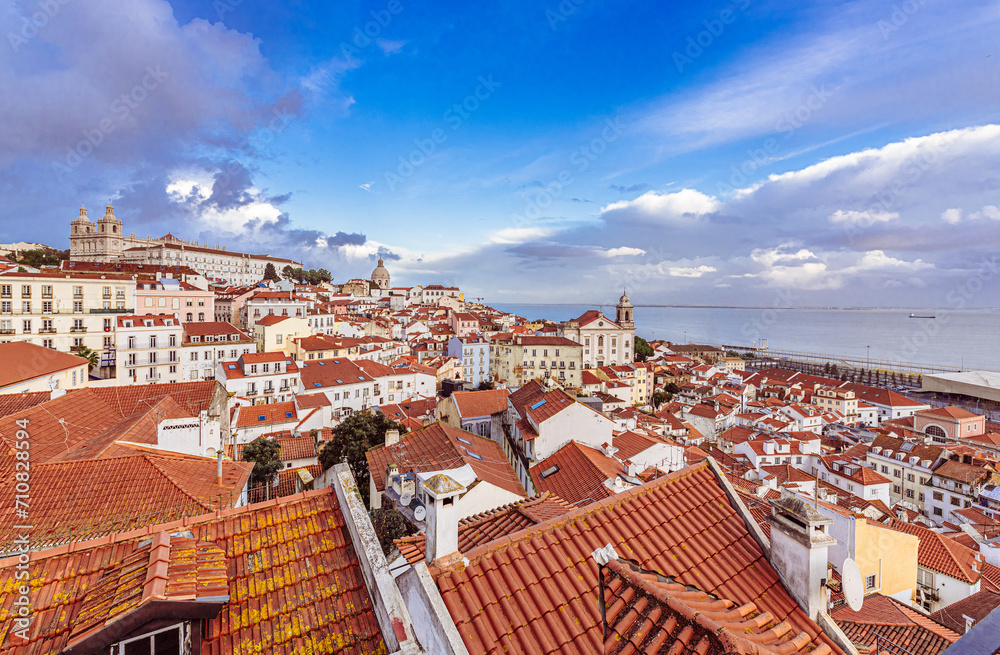 Travelling in Lisbon, Portugal. World digital nomad style living with stunning view, good wine and amazing culinary scene. 