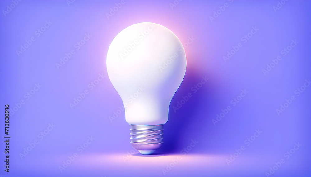White light bulb on bright purple background Minimalist concept, bright idea concept, isolated lamp
White light bulb on bright purple background Minimalist concept, bright idea concept, isolated lamp