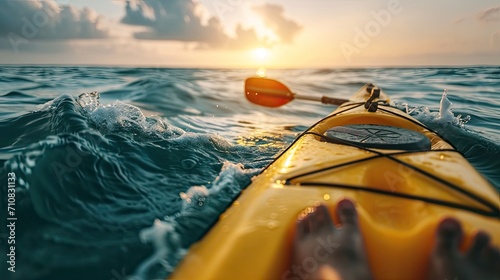 close up kayaking in the sea. Vacation concept. Outdoor activity  photo