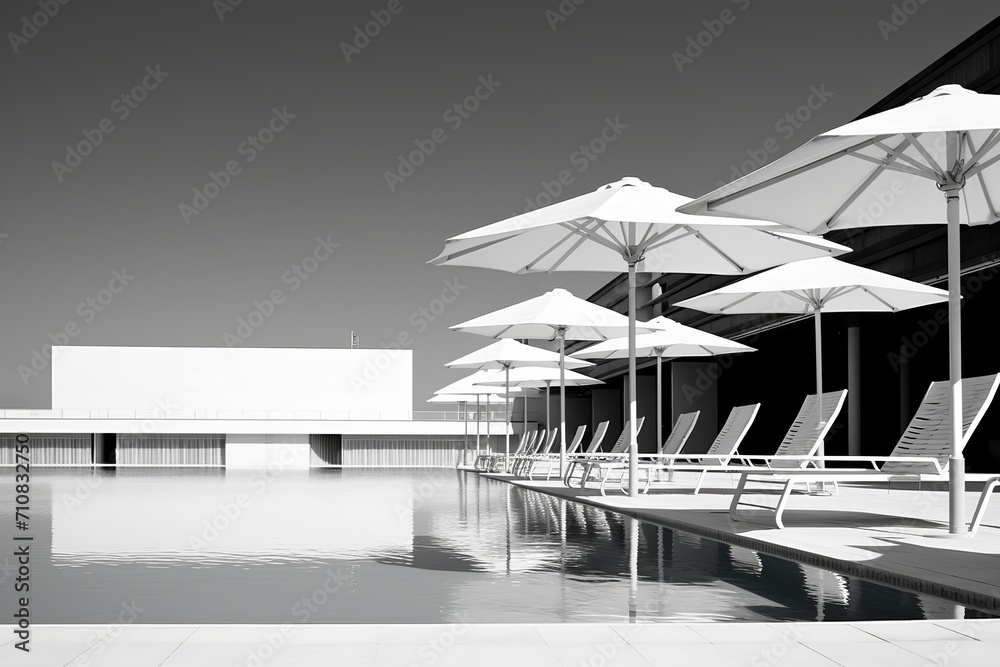 Fototapeta premium A modern urban pool in luxury resort