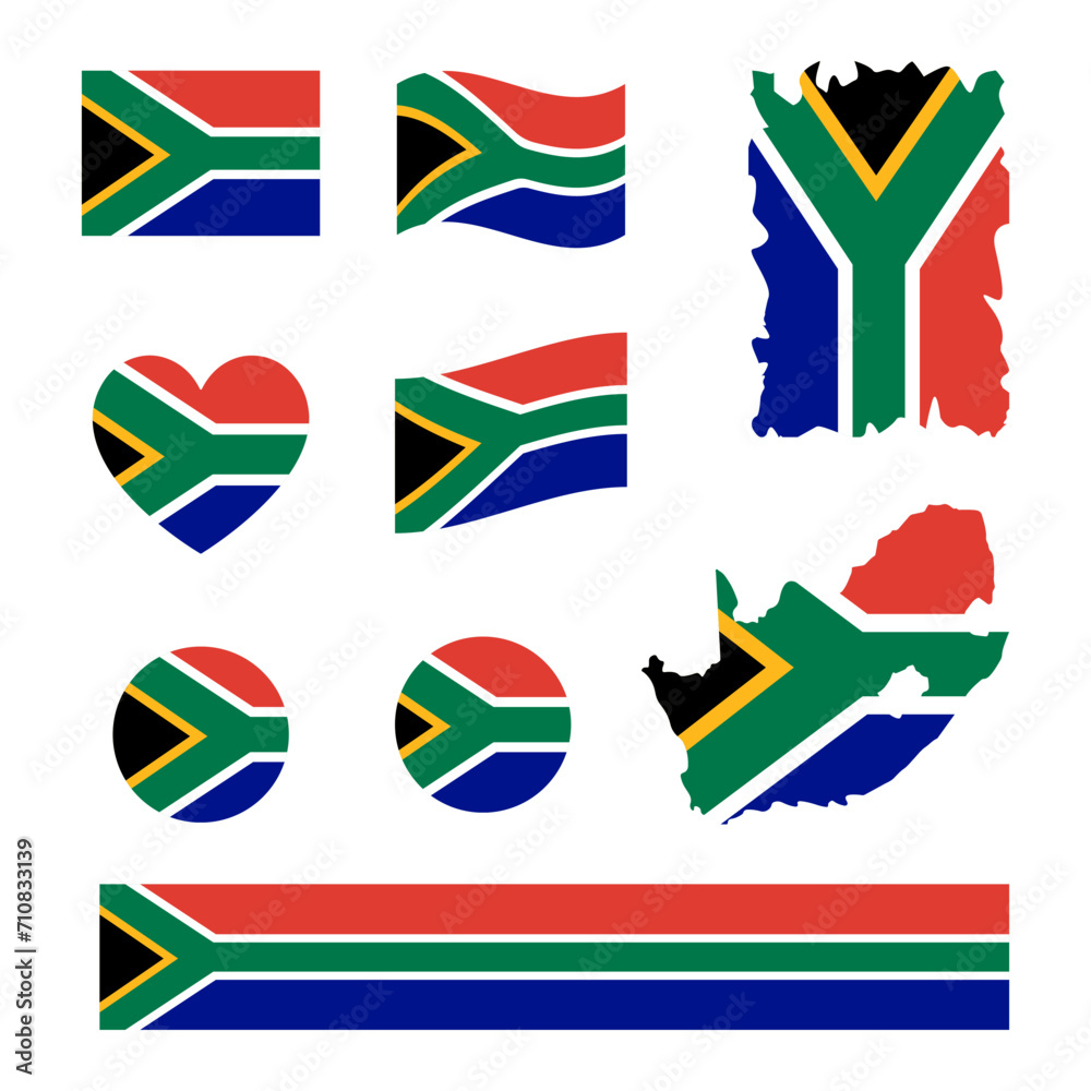 Set of flags South Africa vector illustration
