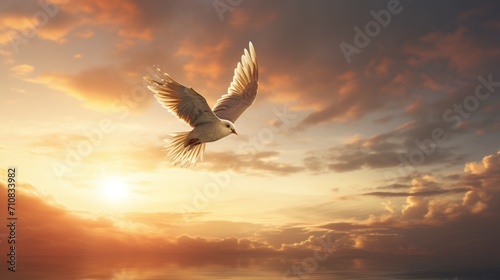 a bird in flight against the canvas of a pristine, open sky, ensuring clarity in high definition. © Balqees