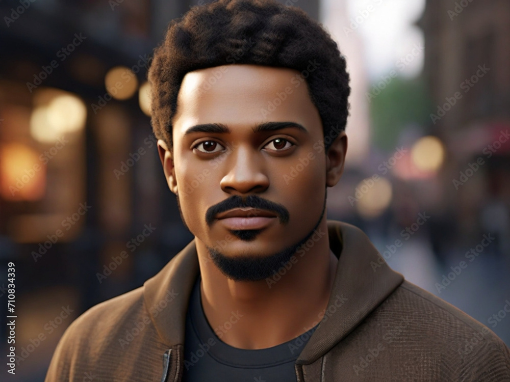 Fototapeta premium Stylish black man. Generative AI.