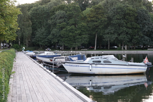 view of Snaptun harbor, Marina near Horsens town in Denmark