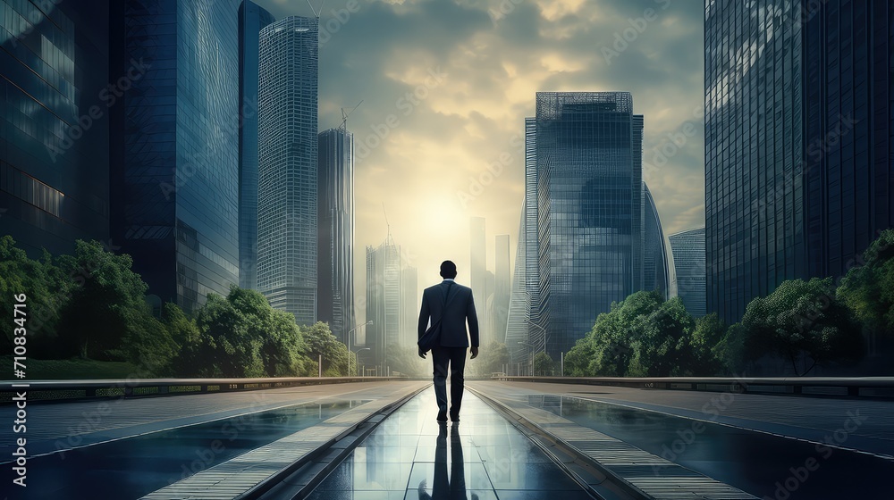 Obraz premium strategy business road background illustration growth innovation, leadership entrepreneurship, marketing finance strategy business road background