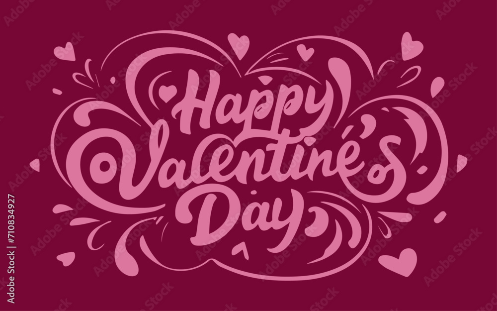 Happy Valentines Day lettering with heart shape