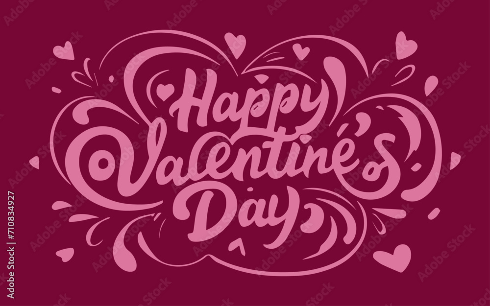 Happy Valentines Day lettering with heart shape Happy Valentines Day lettering with heart shape