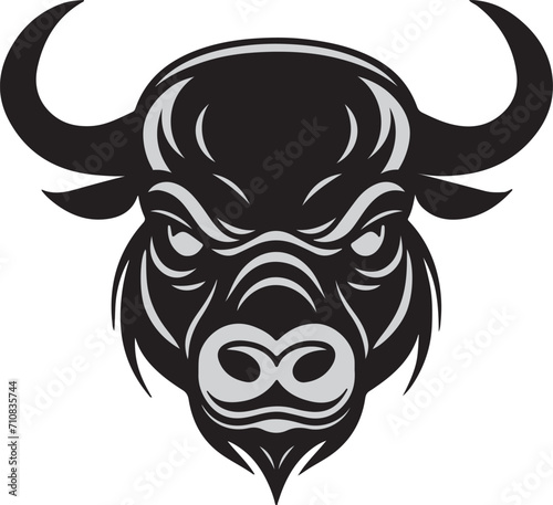 Bull head silhouette, Vector artwork of Bull head