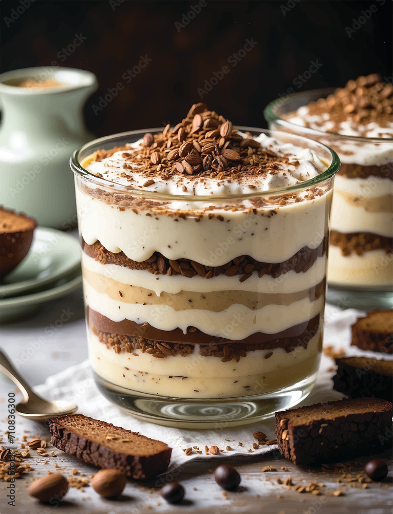 Tiramisu is an Italian dessert with coffee flavor
Tiramisu is an Italian dessert with coffee flavor