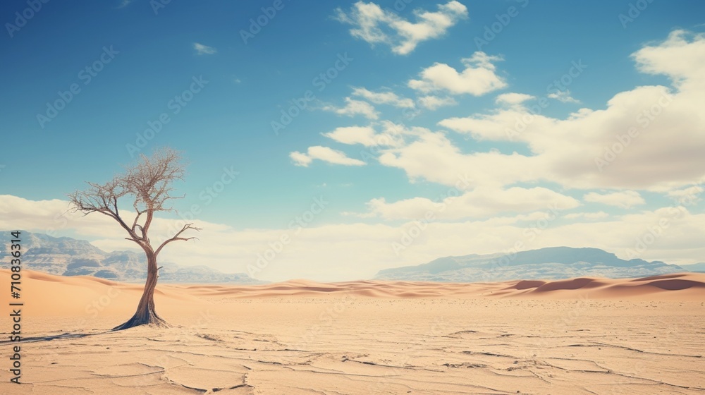 a desert under the clear sky, creating a serene and breathtaking scene in high-definition photography.