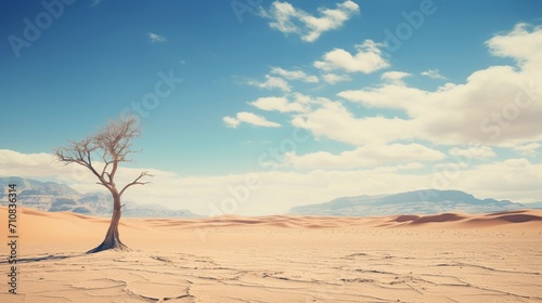 a desert under the clear sky  creating a serene and breathtaking scene in high-definition photography.