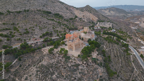 Santuario de Santa María Magdalena , vista aérea Novelda , Alicante , España , 