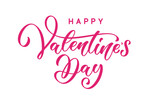 Happy Valentine's Day hand lettering. Holiday text for card or more typography design. Valentine's day calligraphy.