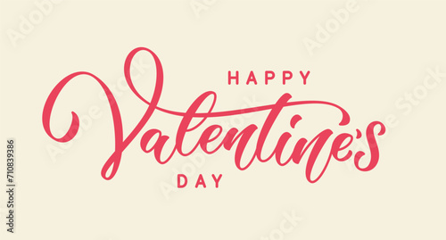 Happy Valentine's Day holiday text. Unique holiday calligraphy for card design. Cute lettering for Valentine's Day photo