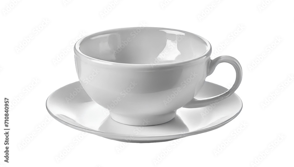 Empty white Cup and saucer isolated on transparent background. Empty white Cup and saucer isolated on transparent background.