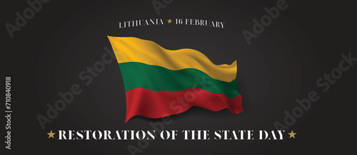 Lithuania Restoration of the state day vector banner, greeting card photo