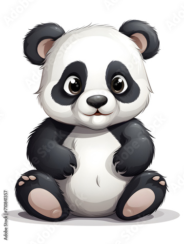 Illustration of a cute panda bear isolated on white background 