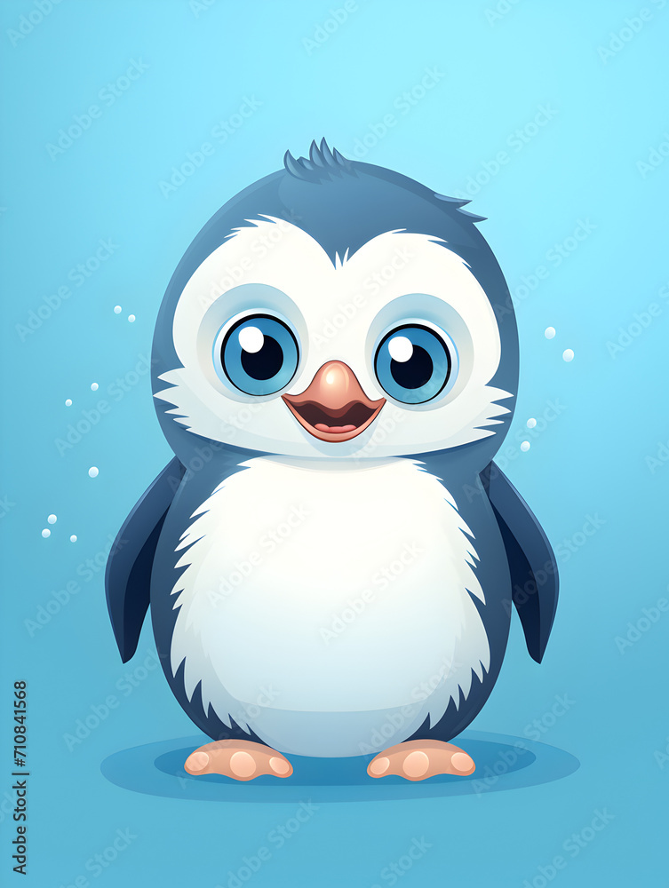 Illustration of a cute penguin on colorful background Illustration of a cute penguin on colorful background