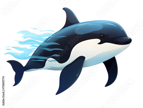 Illustration of a blue wale on white background 