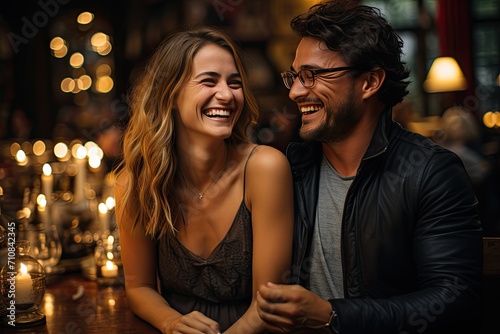 Couple enjoys gourmet burgers at elegant romantic dinner., generative IA