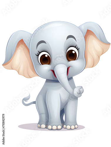 Abstract illustration of a cute elephant on white background 