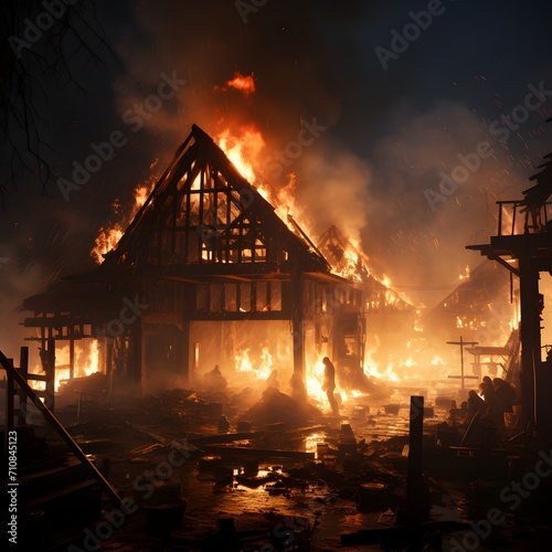 Destruction of fire-damaged structure