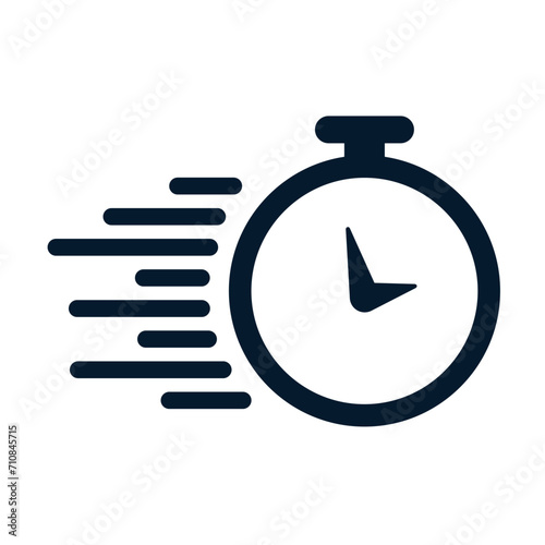 The concept of fast response, reaction. Vector icon isolated on white background.	