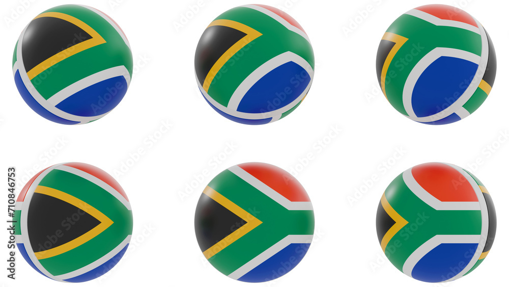 Ball with South Africa country flag on transparent background. PNG of spheres with South Africa national flag icon . 3d rendering Ball with South Africa country flag on transparent background. PNG of spheres with South Africa national flag icon . 3d rendering