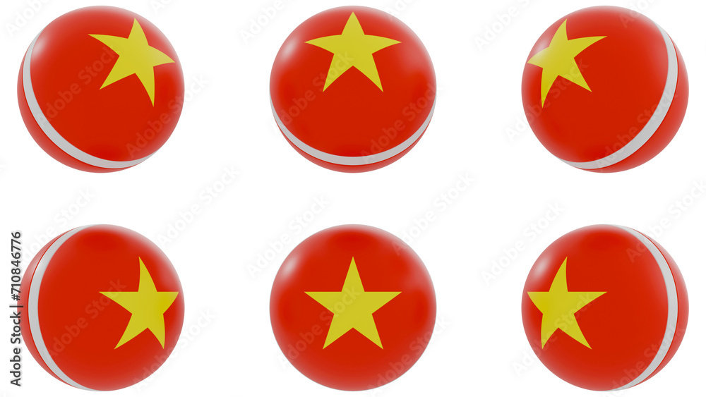 Ball with Vietnam country flag on transparent background. PNG of spheres with Vietnam national flag icon . 3d rendering Ball with Vietnam country flag on transparent background. PNG of spheres with Vietnam national flag icon . 3d rendering