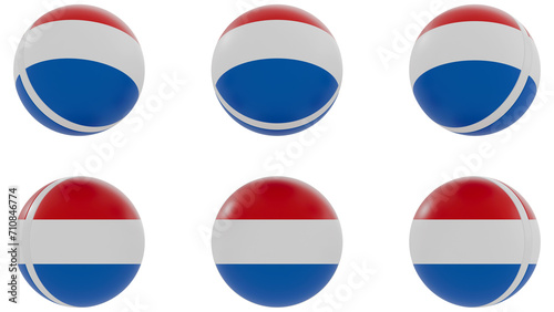 Free Download Ball with Netherlands country flag on transparent background. PNG of spheres with Netherlands national flag icon . 3d rendering  - GFXLoad