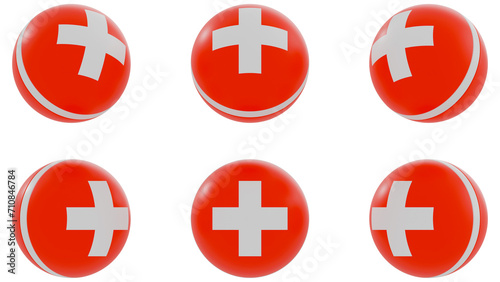 Free Download Ball with Switzerland country flag on transparent background. PNG of spheres with Switzerland national flag icon . 3d rendering  - GFXLoad