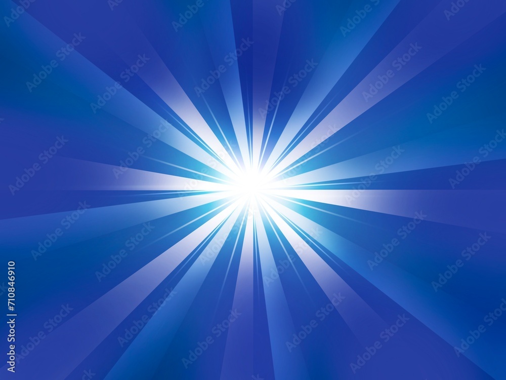 Abstract blue radial speed light line background, light beam,  motion, explosion, anime style