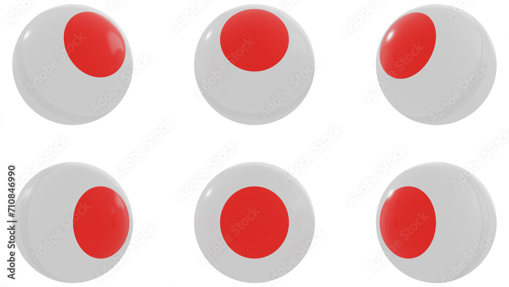 Ball with Japan country flag on transparent background. PNG of spheres with Japan national flag icon . 3d rendering Ball with Japan country flag on transparent background. PNG of spheres with Japan national flag icon . 3d rendering