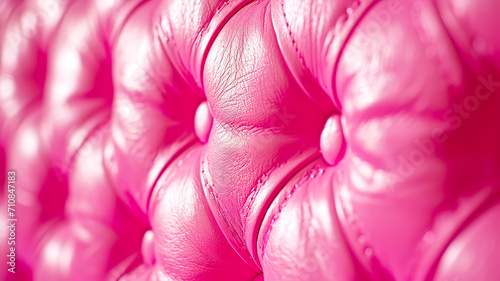 Close up von einem gepolsterten Ledersitz in pink photo