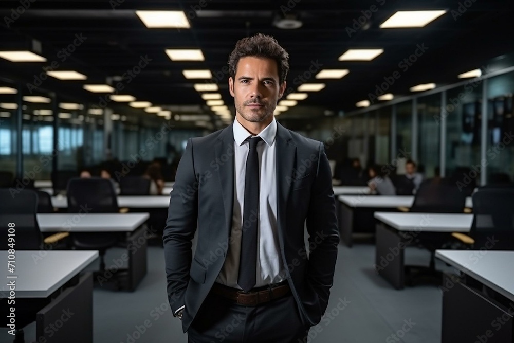 Confident Businessman in a Modern Office Space Confident Businessman in a Modern Office Space