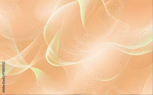 Light pink peach and light green color with white smoke, wave texture, paint splashes, and abstract watercolor background