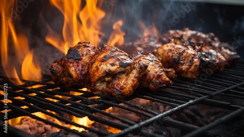 chicken on the grill.