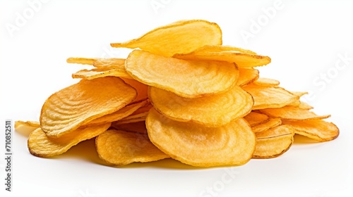 potatos chips against a white background.