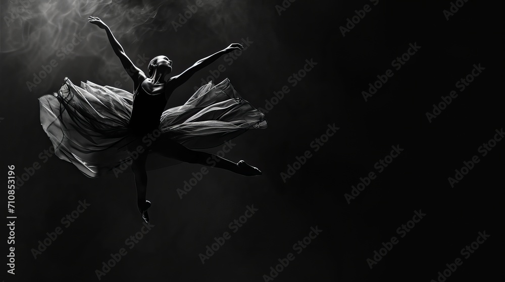 Silhouette of a ballerina - obrazy, fototapety, plakaty 