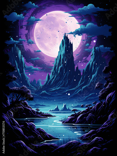 xT-shirt design  space wallpapers  planetary animation  fantasy pictures  in the style of realistic landscapes with soft edges created with Generative Ai