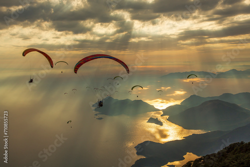 paraglider over the mountains