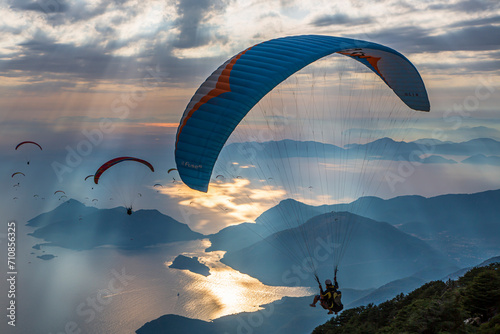 paraglider over the mountains