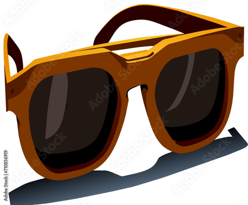 Wooden-framed sunglasses for eco-conscious fashion vektor illustation
