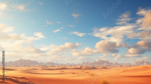 the untouched beauty of a desert, where the earth meets the sky in a seamless horizon.