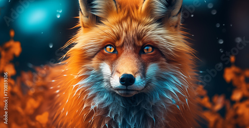 Portrait of a beautiful red fox outside